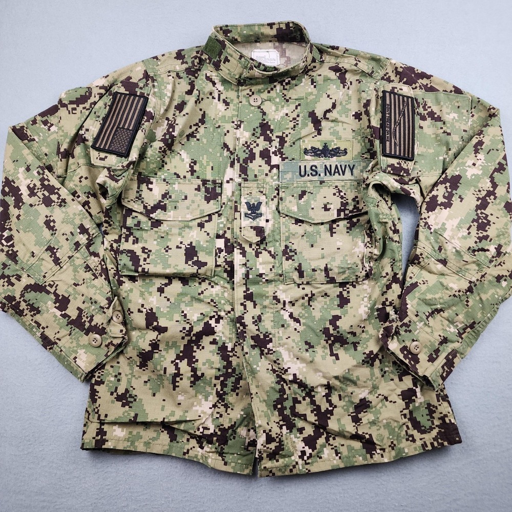 U.S Navy Blouse 32 Short Working Uniform Type III NWU Seals Military Camo Top